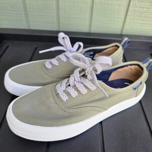 Sperry Top-Sider Crest Vibe Canvas Sneakers Olive Green Womens 6M STS82338‎